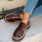 Shopimist round toe platform loafers with chunky soles and classic design, perfect for stylish casual or office wear.