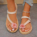 Shopimist flower toe loop sandals featuring floral embellishments and comfortable straps, perfect for summer or casual wear.