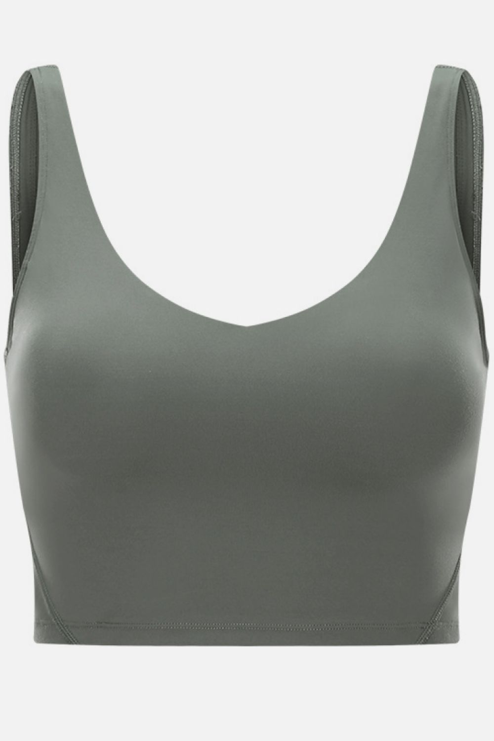 Trendsi Millennia Scoop Back Sports Bra in black, active wear with a scoop back design, ideal for workout and athletic activities.