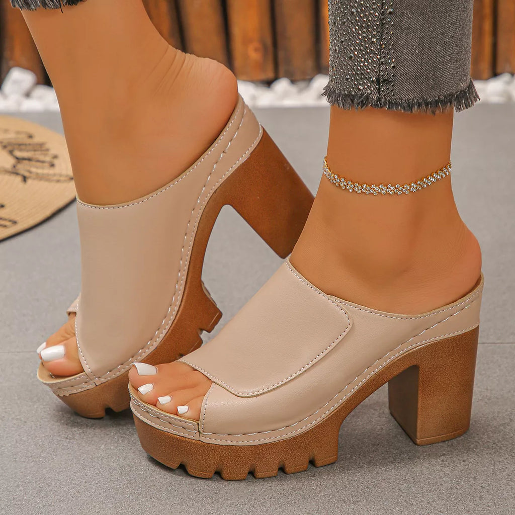 Shopimist open toe block heel sandals with stylish design, featuring a comfortable chunky heel and fashionable open toe style.