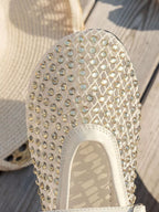 Sparkling mesh ballet flats sandals by Shopimist featuring a glittery, breathable design with a comfortable flat sole.