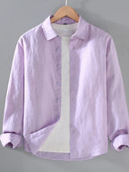 Men's plus size button-up long sleeve shirt by Shopimist, shown in a comfortable, stylish fit with a classic collar and cuffed sleeves.