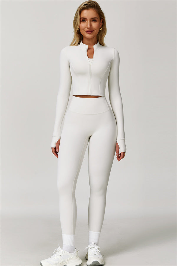 Fitglutes Activewear Eloise 3-piece matching set with sports bra, leggings, and jacket for gym and workout sessions.