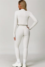 Fitglutes Activewear Eloise Jacket, sports bra, and leggings 3-piece matching set for gym and workout activities.