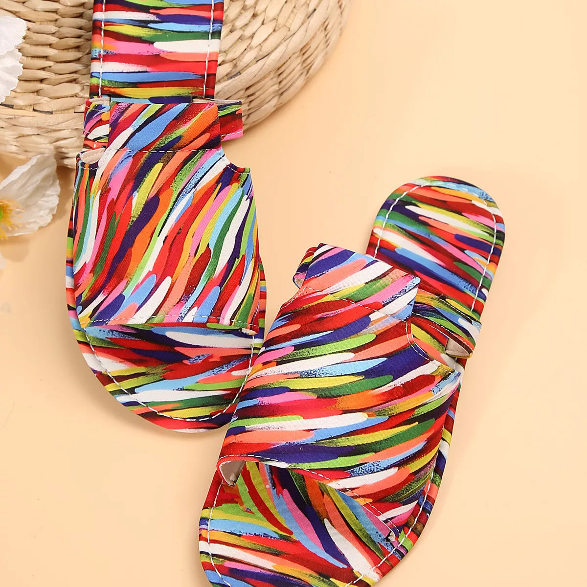 Shopimist open toe flats sandals with minimalist design, featuring sleek straps and a comfortable flat sole.