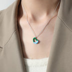 Titanium steel heart pendant necklace with sleek design and polished finish, stylish jewelry by Shopimist.