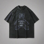 Oversized FitiqueFit hip hop streetwear T-shirt with vintage bear graphic, casual urban style, on a plain background.