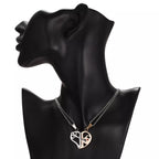 2 Piece Couple Heart Lock Key Necklace