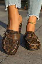 Lea Leather Strap Mule Slippers by Threaded Pear featuring soft leather straps and cozy slip-on design for comfortable wear.