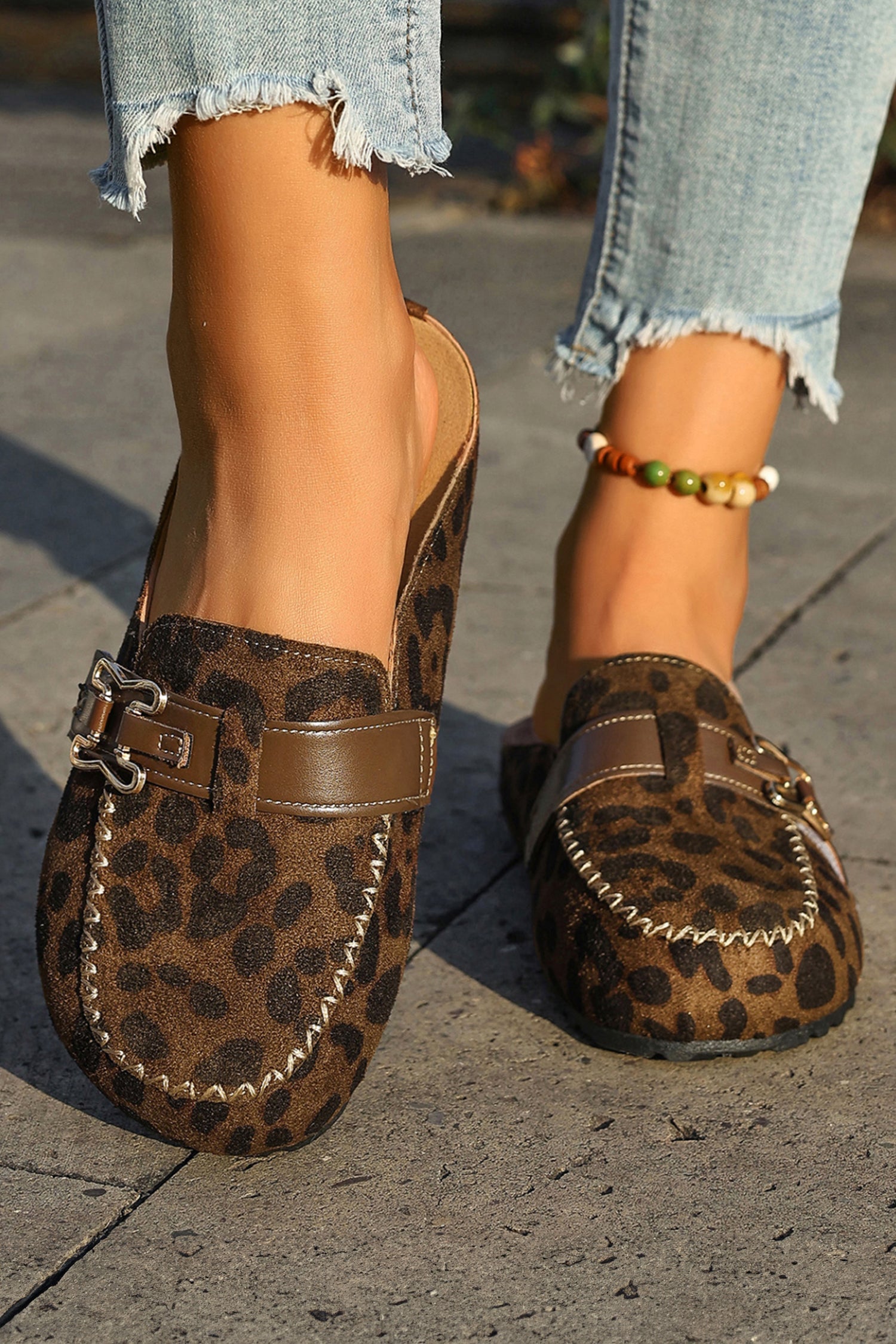 Lea Leather Strap Mule Slippers by Threaded Pear featuring soft leather straps and cozy slip-on design for comfortable wear.