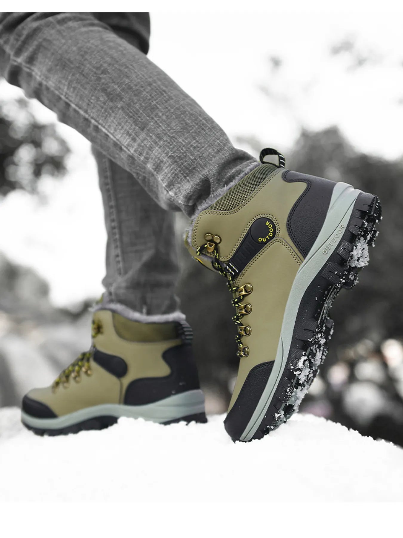 Men's lace-up ankle boots by Trendsi, stylish footwear with leather upper and durable sole, perfect for casual or smart-casual outfits.