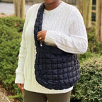 Plush Fashion Hub Carry All Quilted Cross Body Bag with adjustable strap and quilted design, ideal for everyday use.