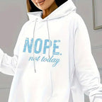 Plush Fashion Hub casual 2-piece set with solid color leggings and letter print hooded sweatshirt, perfect for comfortable everyday wear.