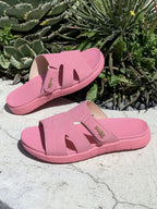 Women's casual faux leather cut-out platform slide sandals with chunky soles and open toe design by Trendsi.