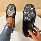 Casual women's sneakers with thick soles and pedal flat design by Plush Fashion Hub, suitable for all seasons.