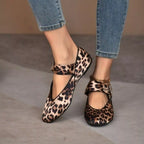 Round toe flats loafers by Shopimist, featuring a sleek design and comfortable fit, shown in a close-up on a neutral background.