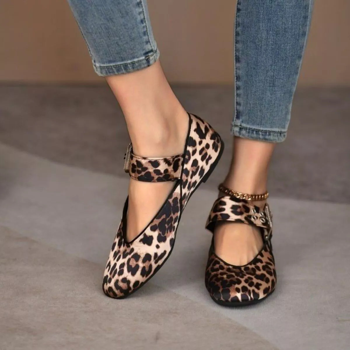 Round toe flats loafers by Shopimist, featuring a sleek design and comfortable fit, shown in a close-up on a neutral background.