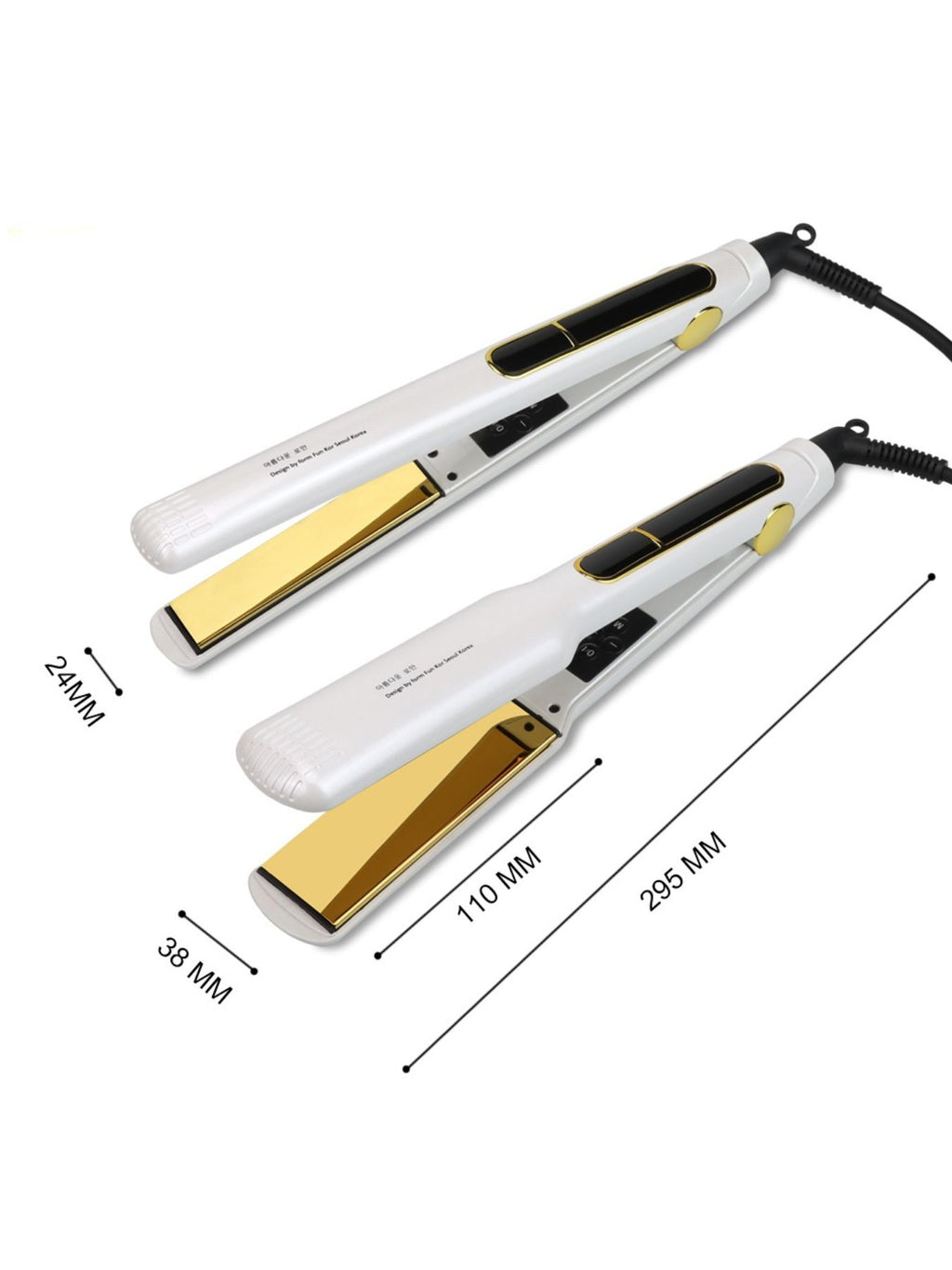 Trendsi 2-in-1 professional hair straightener and curling iron, black and silver styling tool on a white background
