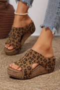 Jazmine studded cutout wedge slippers by Threaded Pear featuring open heel, textured surface, and decorative embellishments.