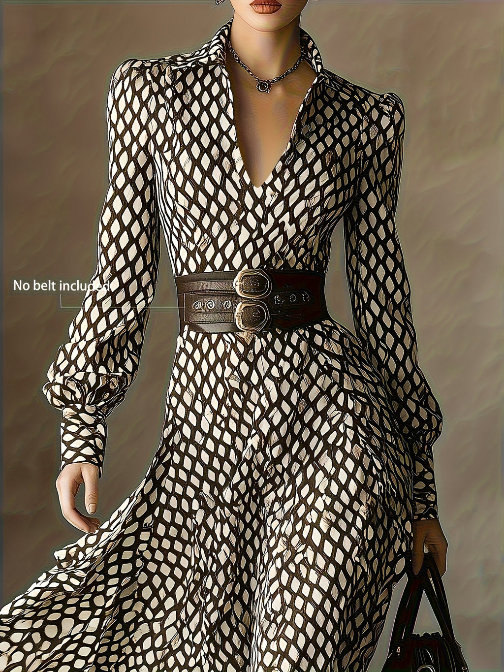 Printed floral long sleeve ruffled midi dress by Trendsi, perfect for fall, featuring elegant design and vibrant floral pattern.