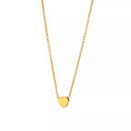 18K gold-plated heart pendant necklace from Shopimist, close-up of the sleek heart-shaped charm hanging on a delicate chain