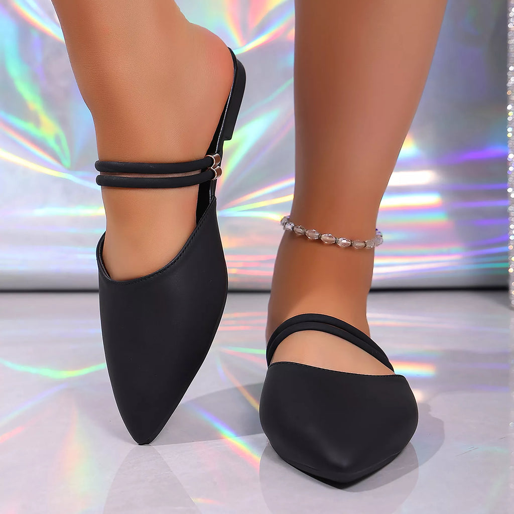 Shopimist point toe flats sandals featuring sleek design and comfortable fit, ideal for stylish casual wear.