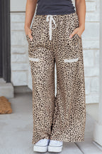Aitana Leg Terry Knit Pants by Threaded Pear, soft terry fabric, high-waisted design, and relaxed fit shown on a model.