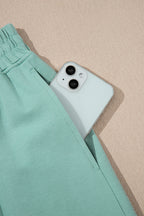 Rosalie Color Cropped Lounge Set by Threaded Pear, featuring comfortable matching pant set in vibrant colors.