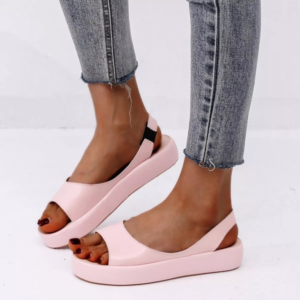 Shopimist peep toe platform sandals featuring high heels, open toe design, and stylish straps on a neutral background.