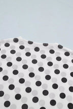 Polka Dot Mesh Long Sleeve Stand Neck Sheath Top
