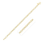 14k yellow gold high polish hexagon link bracelet with 5.0mm links, showcasing elegant geometric jewelry design