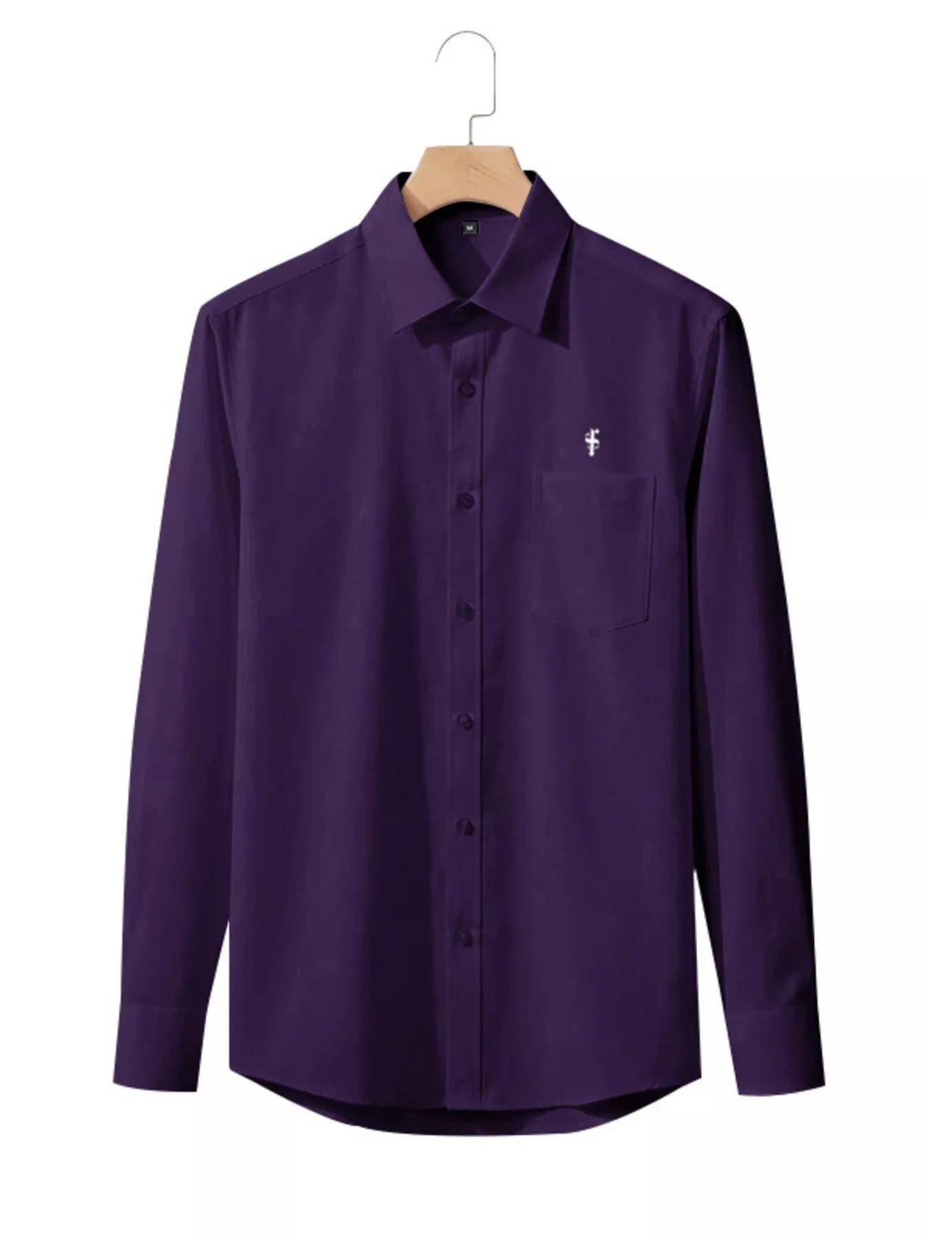 Men's slim fit button-up shirt in plus size, trendy men's shirt by Trendsi, stylish and comfortable for everyday wear.
