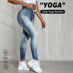 Women’s high-elastic butt-lifting leggings by FitiqueFit, designed for running, yoga, and fitness activities, shown on a model.