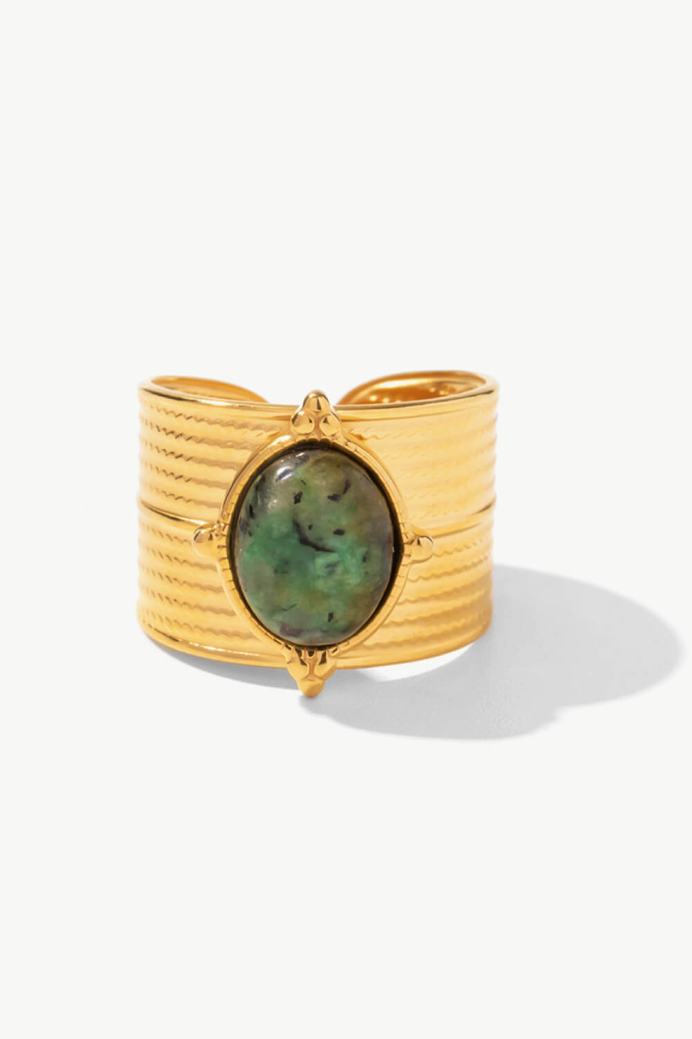 18K gold-plated wide open ring from Shopimist featuring a sleek, modern design and smooth finish.