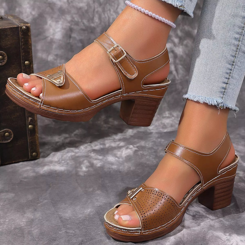Shopimist open toe block heel sandals featuring stylish design, chunky heel, and open-toe style perfect for summer outfits.