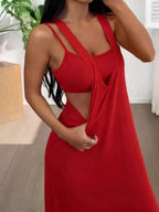Shopimist scoop neck cami and maxi dress set, two-piece fashion ensemble with a stylish and comfortable design, perfect for casual wear.