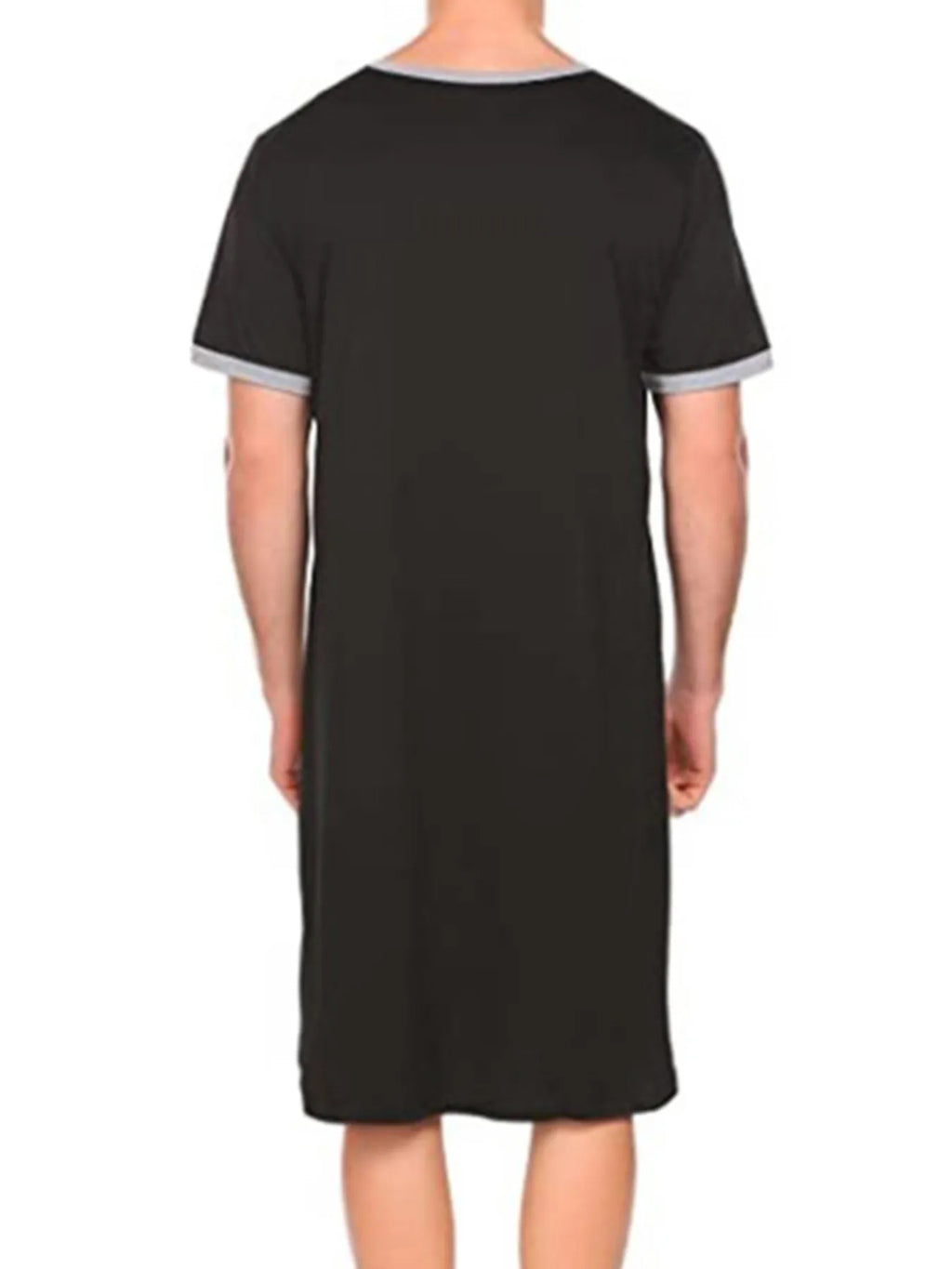 Plus size men's loungewear with contrast trim, short sleeves, comfortable fit, by Trendsi, shown in a relaxed casual style.