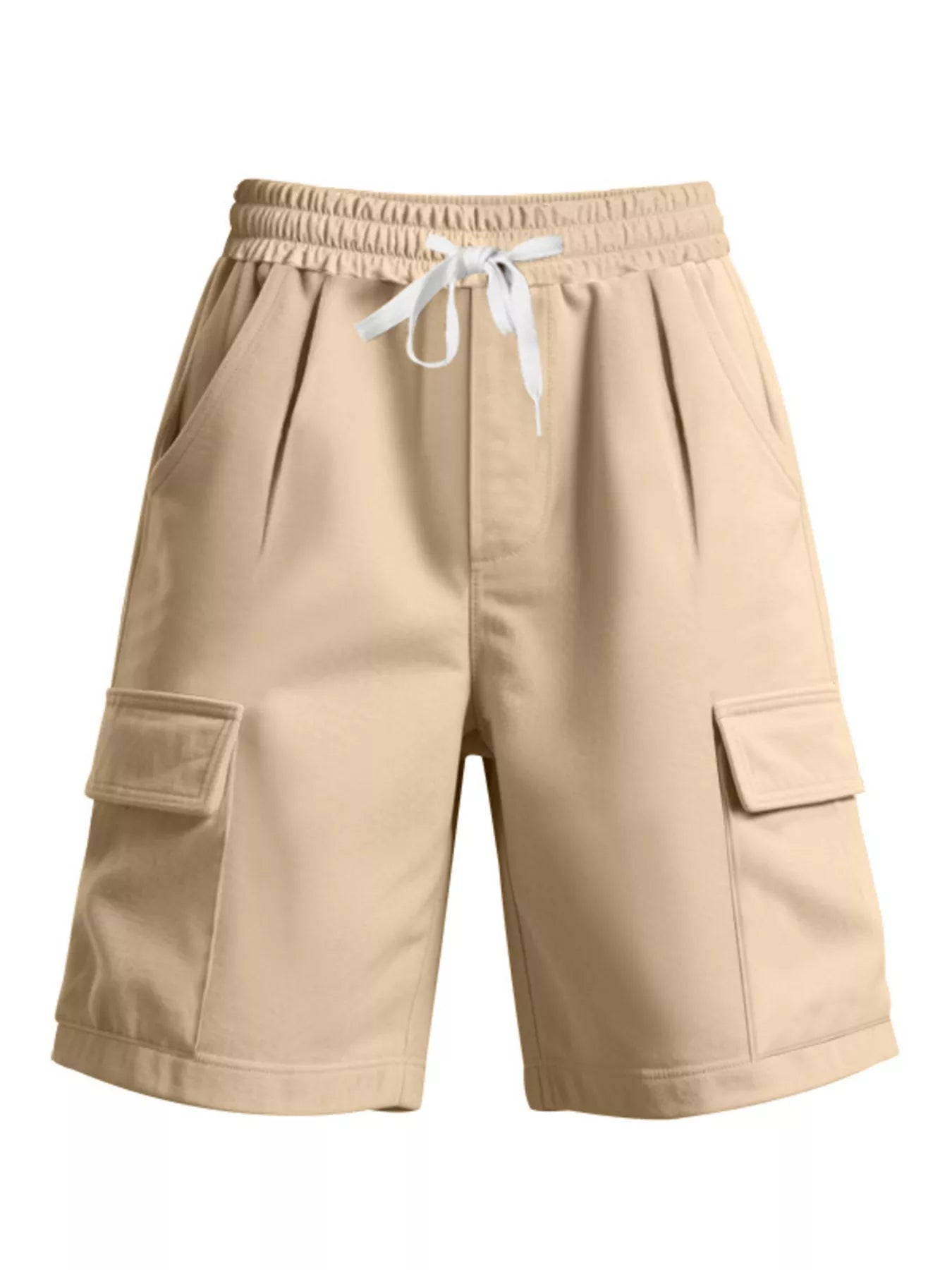 Plus size men's drawstring shorts with side pockets, featuring a rings design, from Trendsi.