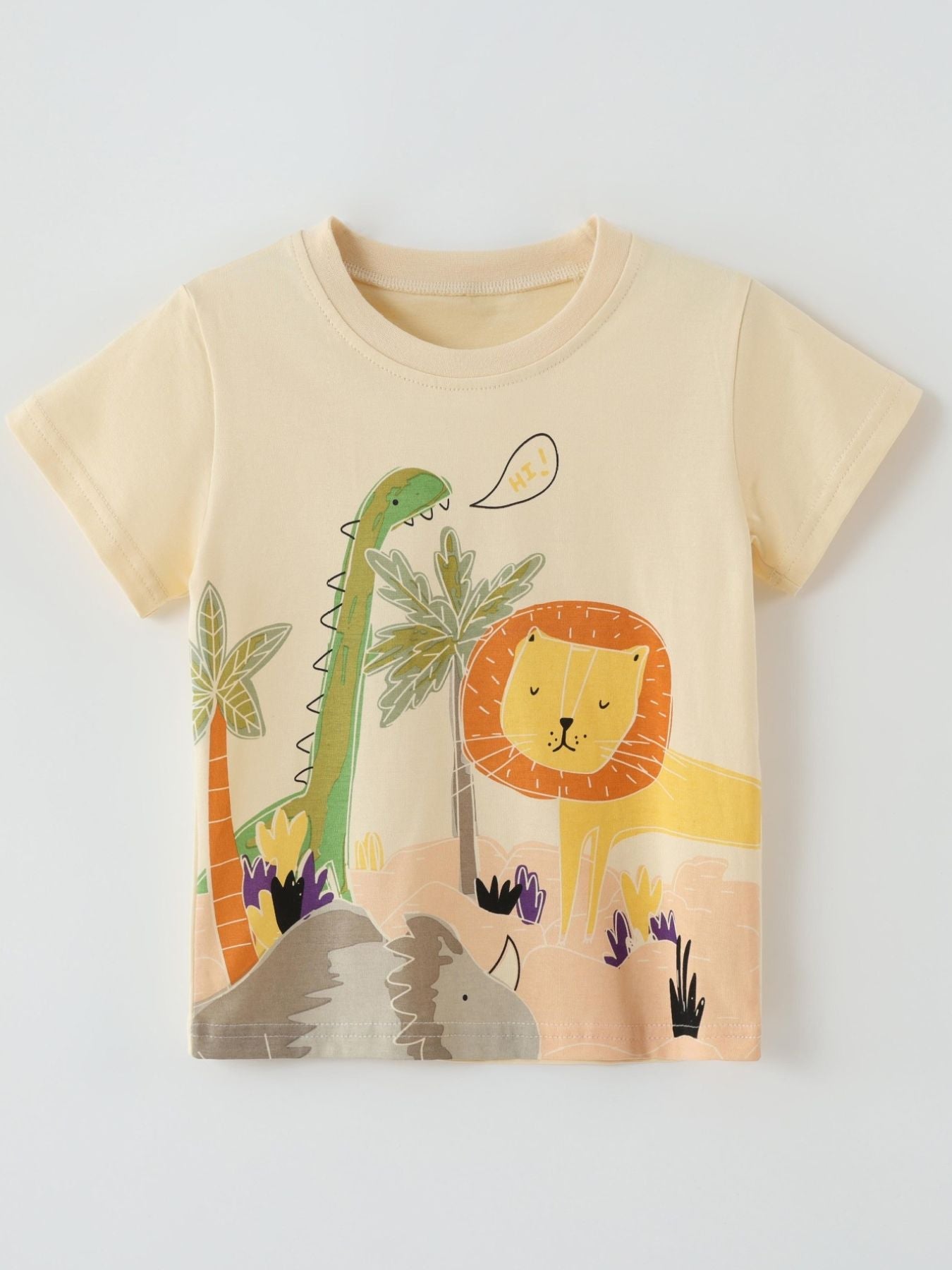 Children's Animal Print Short Sleeve T-Shirt - Plush Fashion Hub