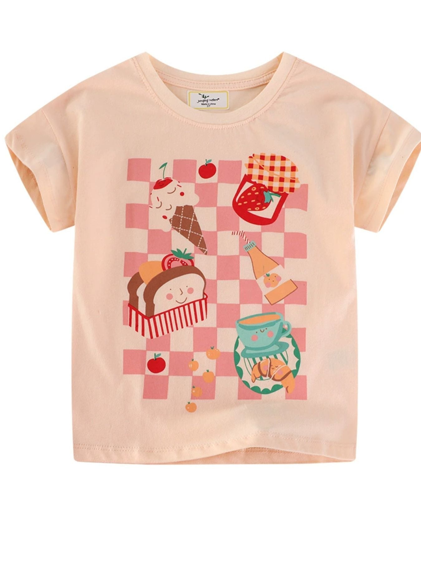 Children's Cartoon Food Short Sleeve T-Shirt - Plush Fashion Hub