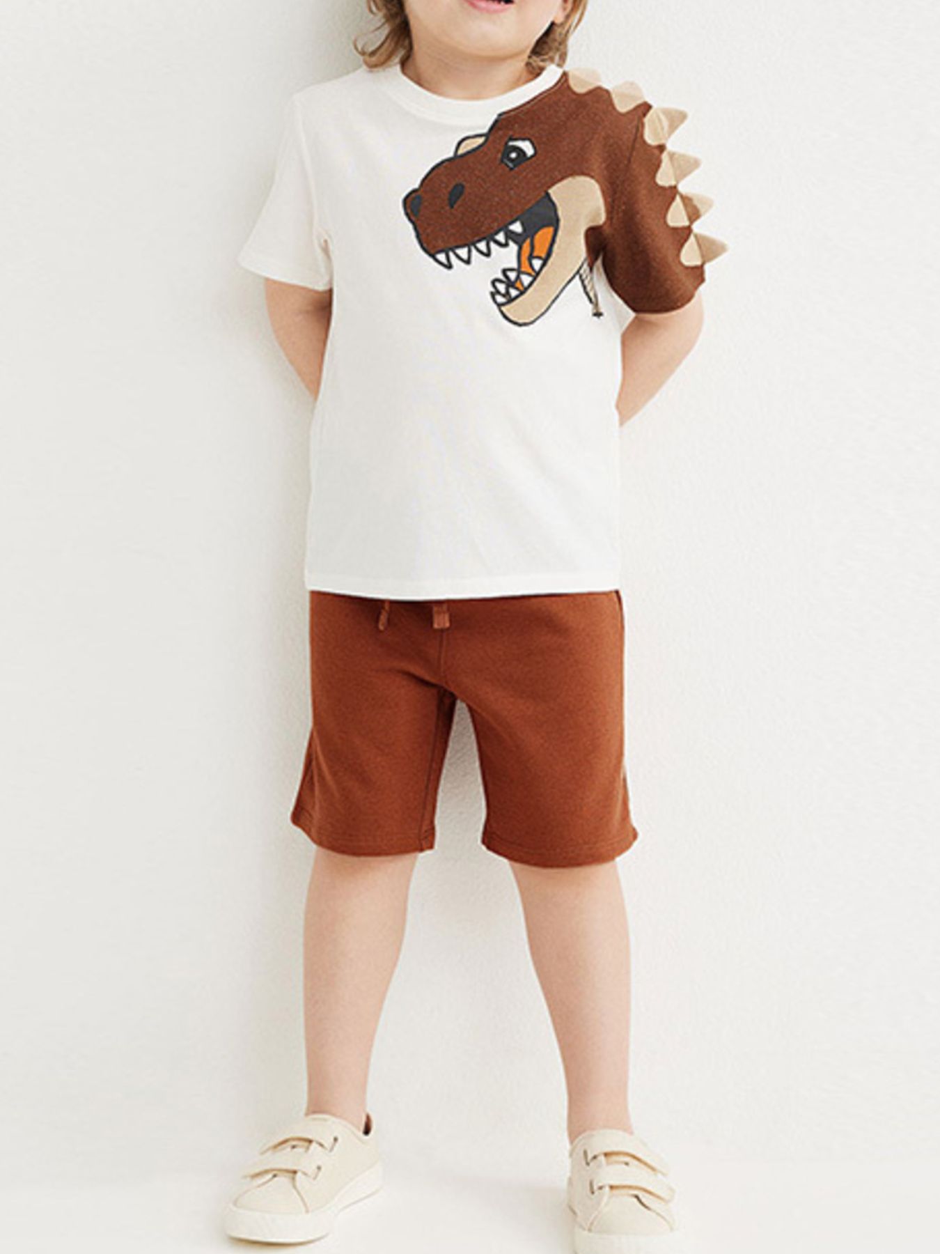 Children's Dinosaur Graphic Tee & Shorts Set - Plush Fashion Hub