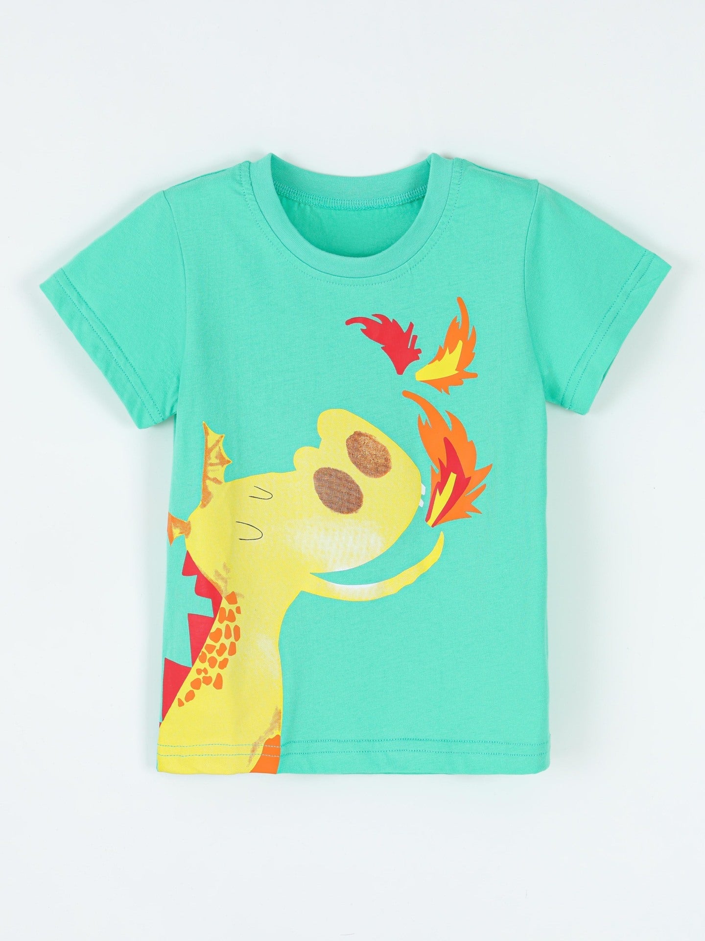 Children's Dinosaur Round Neck Short Sleeve T-Shirt - Plush Fashion Hub