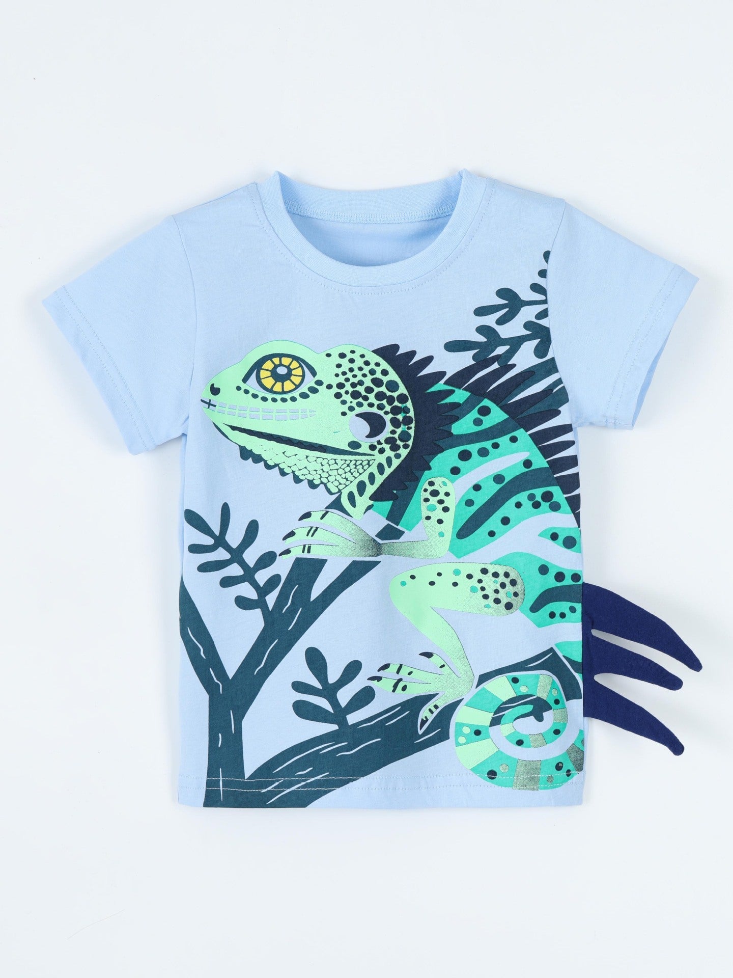 Children's Lizard Graphic Short Sleeve T-Shirt - Plush Fashion Hub