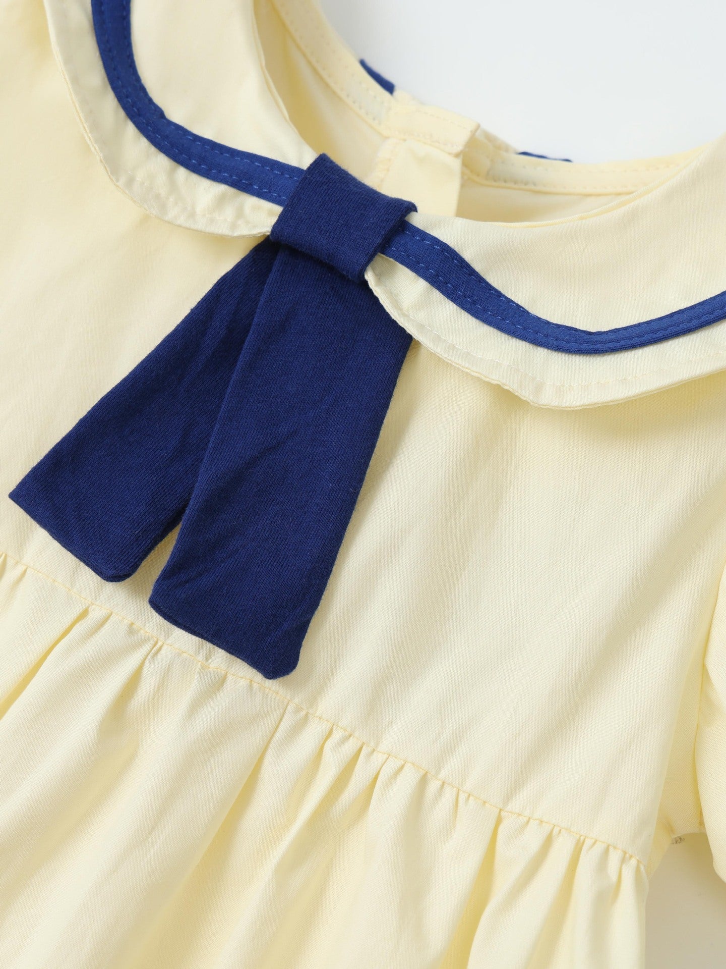 Children's Sailor Collar Puff Sleeve Casual Dress - Plush Fashion Hub