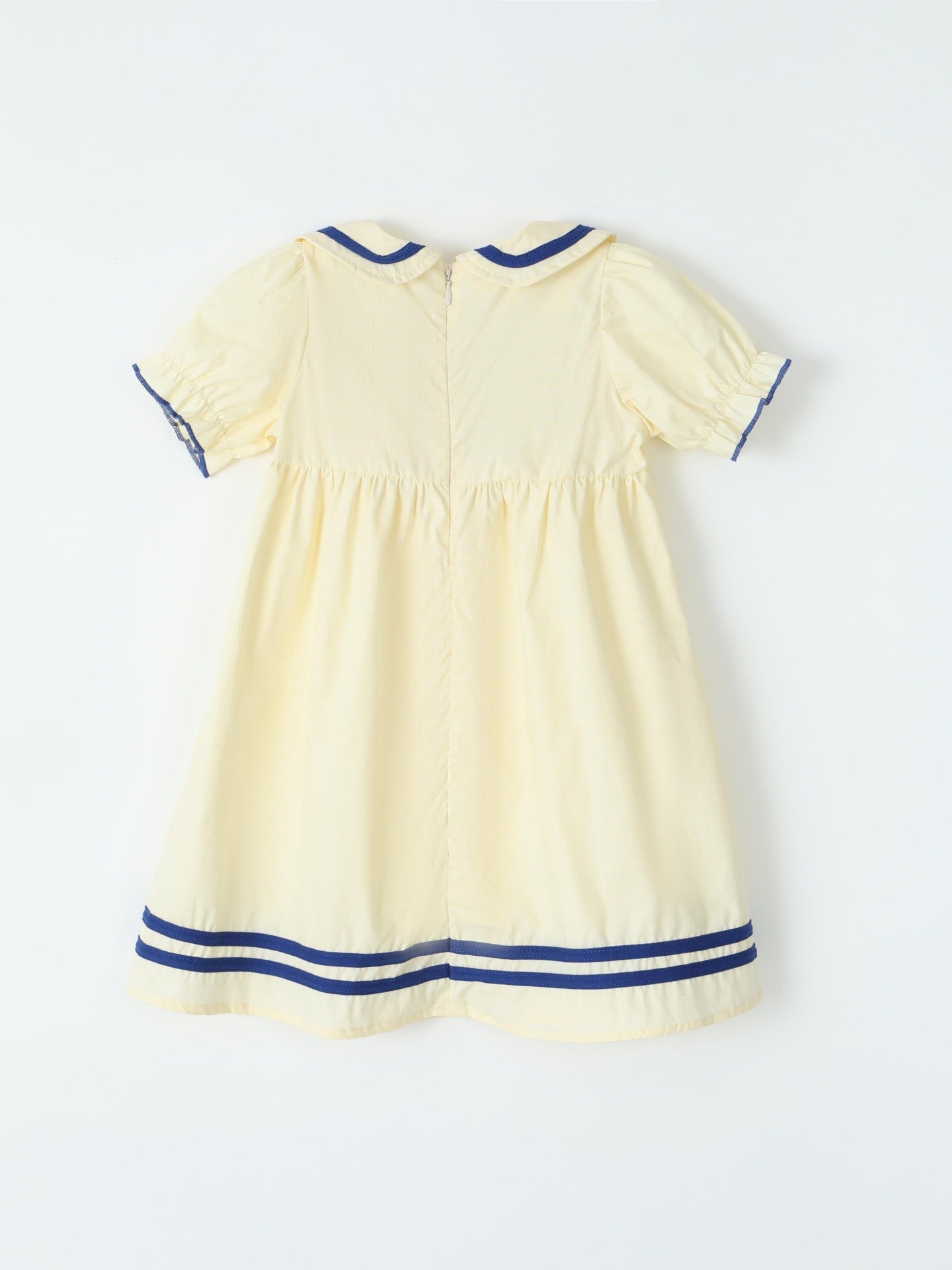 Children's Sailor Collar Puff Sleeve Casual Dress - Plush Fashion Hub