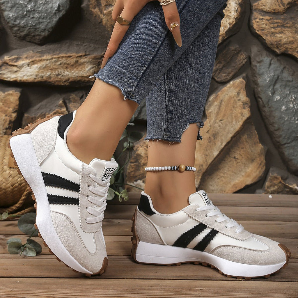 Chunky thick-sole breathable sneakers for women by Plush Fashion Hub, featuring stylish design and comfortable footwear.
