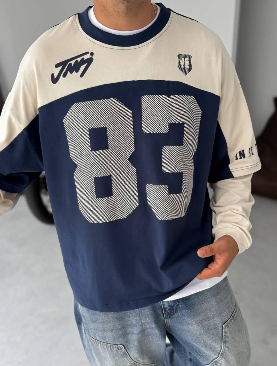 Unisex Two-Tone Collegiate Graphic Sweatshirt - Plush Fashion Hub