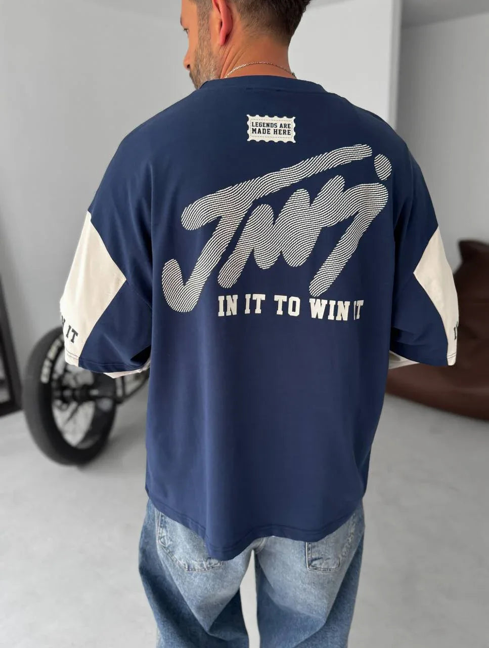 Unisex Two-Tone Collegiate Graphic Sweatshirt - Plush Fashion Hub