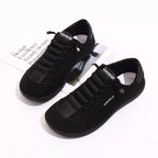 Contrast lace-up casual sneakers from Trendsi featuring PU leather and canvas upper, perfect for everyday fashion and comfort.