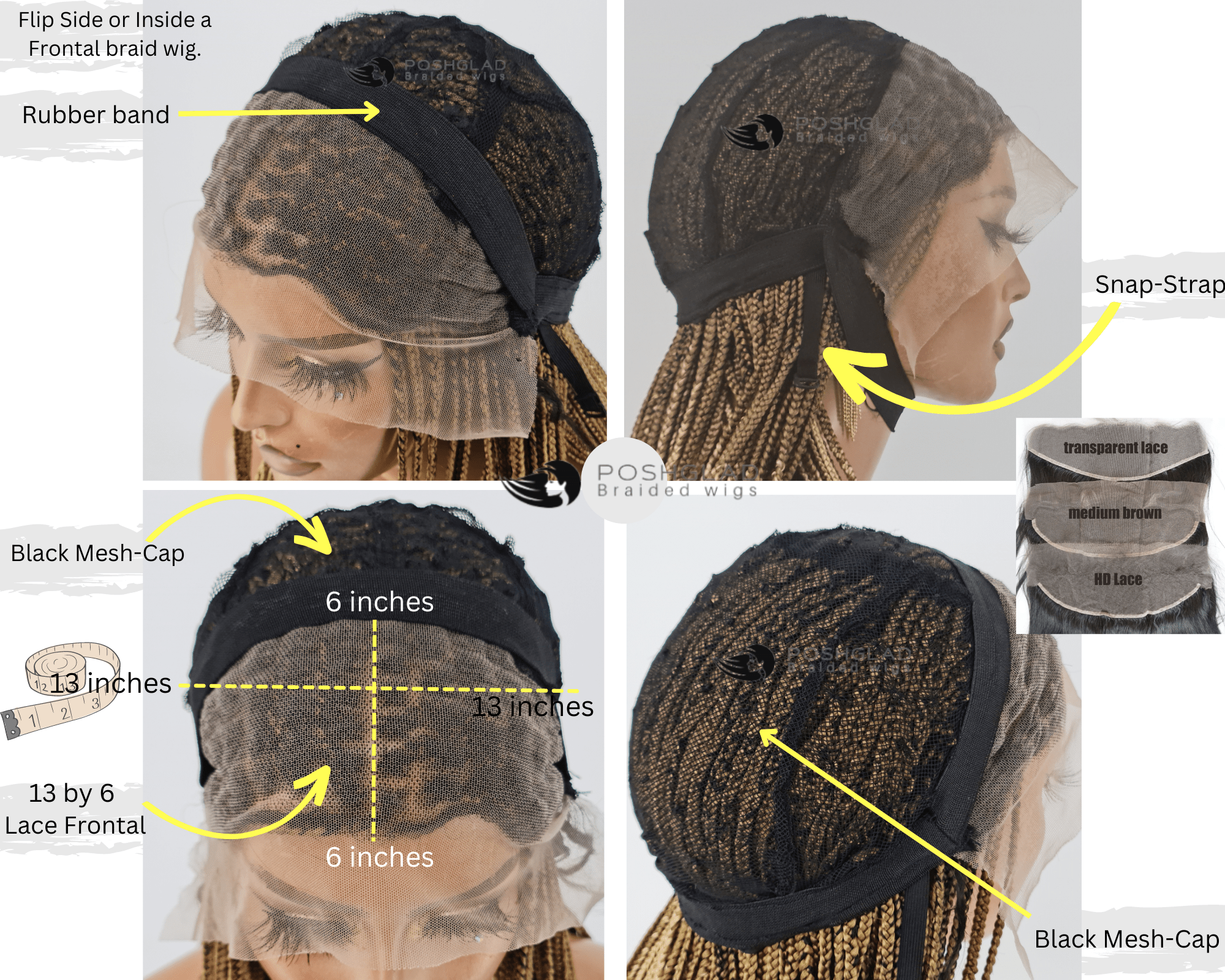 Cornrow Braid Wig - 13x6 Lace Frontal - Laraba - Plush Fashion Hub